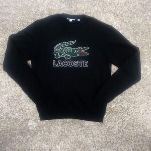 Lacoste Black Crewneck Sweater with Logo